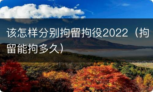 该怎样分别拘留拘役2022（拘留能拘多久）