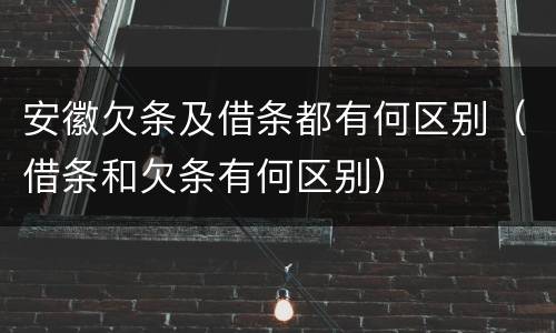安徽欠条及借条都有何区别（借条和欠条有何区别）
