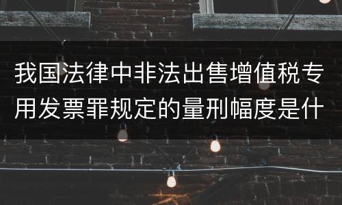 我国法律中非法出售增值税专用发票罪规定的量刑幅度是什么