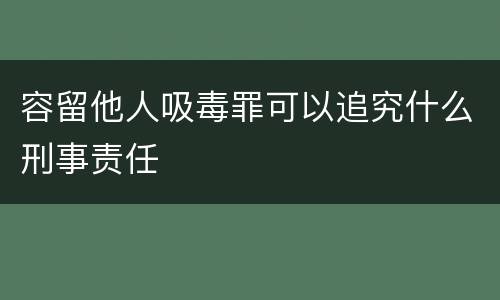 容留他人吸毒罪可以追究什么刑事责任