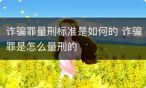 诈骗罪量刑标准是如何的 诈骗罪是怎么量刑的