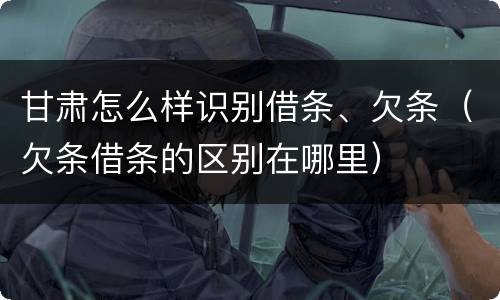 甘肃怎么样识别借条、欠条（欠条借条的区别在哪里）