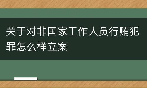 关于对非国家工作人员行贿犯罪怎么样立案