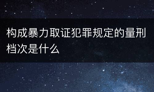 构成暴力取证犯罪规定的量刑档次是什么