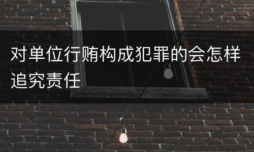 对单位行贿构成犯罪的会怎样追究责任