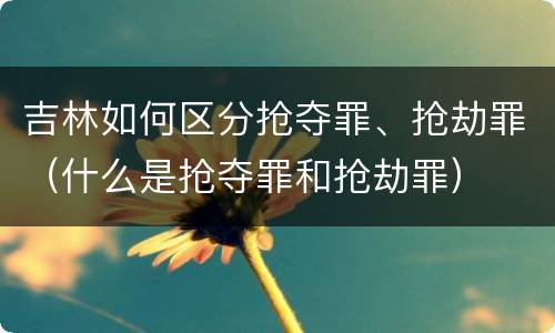 吉林如何区分抢夺罪、抢劫罪（什么是抢夺罪和抢劫罪）