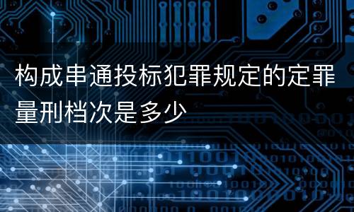 构成串通投标犯罪规定的定罪量刑档次是多少