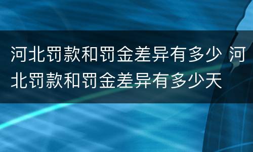 河北罚款和罚金差异有多少 河北罚款和罚金差异有多少天