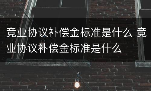 竞业协议补偿金标准是什么 竞业协议补偿金标准是什么