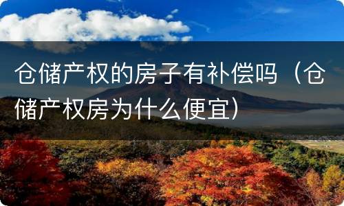 仓储产权的房子有补偿吗（仓储产权房为什么便宜）