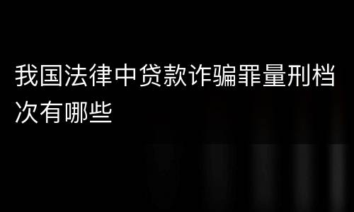 我国法律中贷款诈骗罪量刑档次有哪些