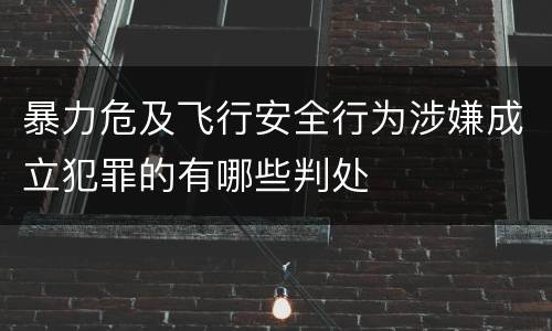暴力危及飞行安全行为涉嫌成立犯罪的有哪些判处