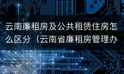 云南廉租房及公共租赁住房怎么区分（云南省廉租房管理办法）