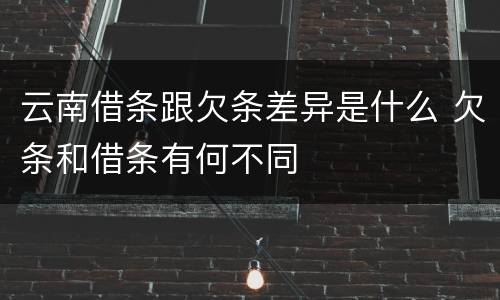 云南借条跟欠条差异是什么 欠条和借条有何不同