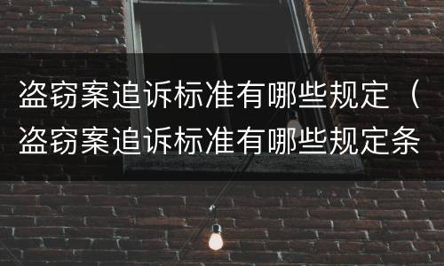 盗窃案追诉标准有哪些规定（盗窃案追诉标准有哪些规定条款）