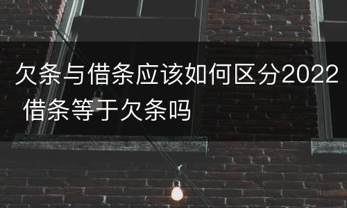 欠条与借条应该如何区分2022 借条等于欠条吗
