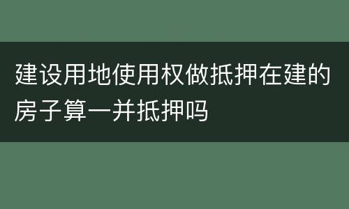 建设用地使用权做抵押在建的房子算一并抵押吗