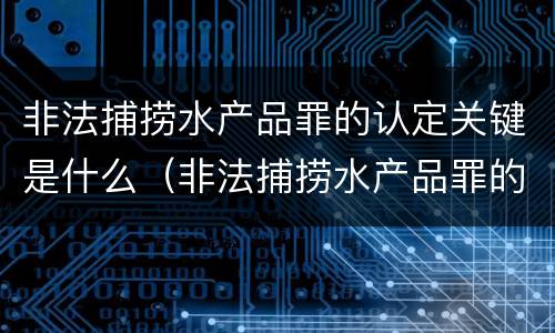 非法捕捞水产品罪的认定关键是什么（非法捕捞水产品罪的认定关键是什么意思）