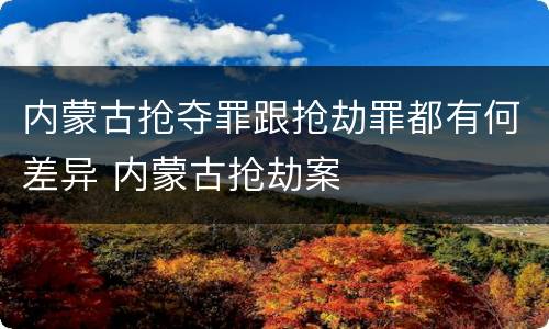 内蒙古抢夺罪跟抢劫罪都有何差异 内蒙古抢劫案