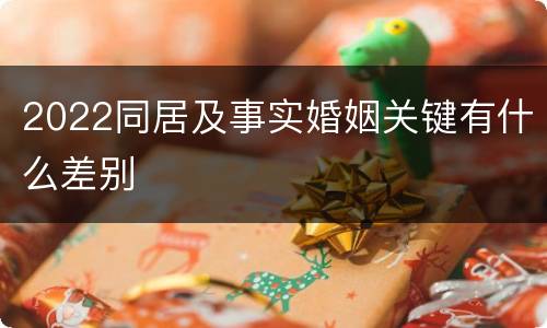 2022同居及事实婚姻关键有什么差别