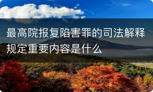 最高院报复陷害罪的司法解释规定重要内容是什么