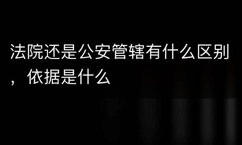 法院还是公安管辖有什么区别，依据是什么