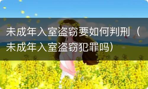未成年入室盗窃要如何判刑（未成年入室盗窃犯罪吗）