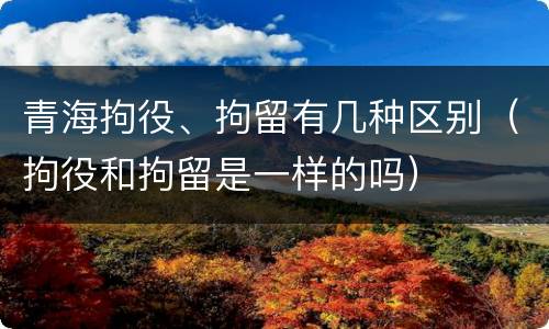 青海拘役、拘留有几种区别（拘役和拘留是一样的吗）