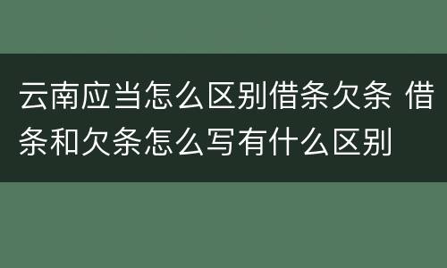 云南应当怎么区别借条欠条 借条和欠条怎么写有什么区别