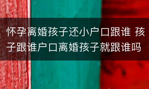 怀孕离婚孩子还小户口跟谁 孩子跟谁户口离婚孩子就跟谁吗