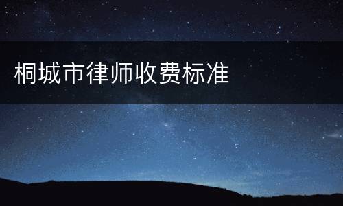 桐城市律师收费标准