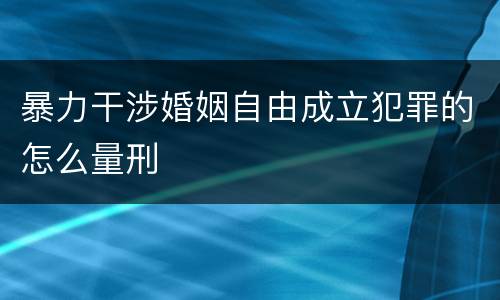 暴力干涉婚姻自由成立犯罪的怎么量刑