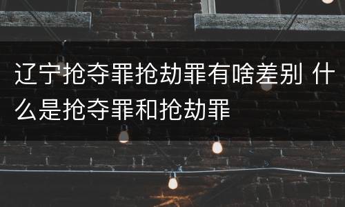 辽宁抢夺罪抢劫罪有啥差别 什么是抢夺罪和抢劫罪