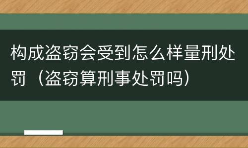 构成盗窃会受到怎么样量刑处罚（盗窃算刑事处罚吗）