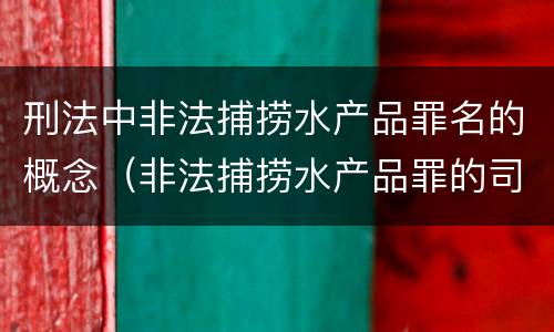刑法中非法捕捞水产品罪名的概念（非法捕捞水产品罪的司法解释）