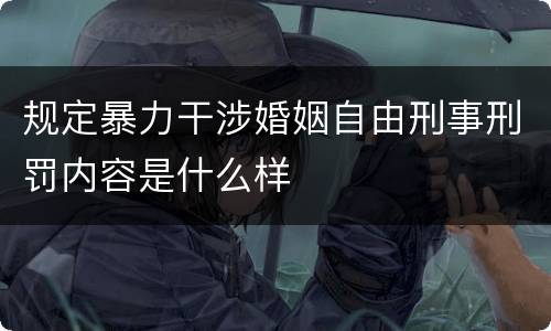 规定暴力干涉婚姻自由刑事刑罚内容是什么样