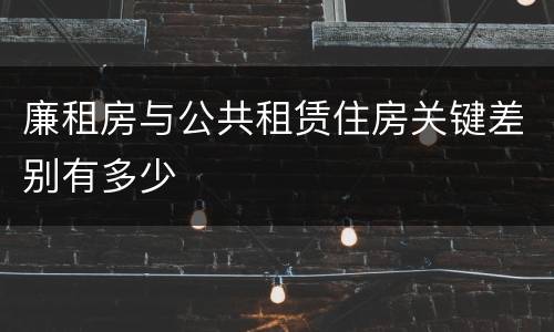 廉租房与公共租赁住房关键差别有多少