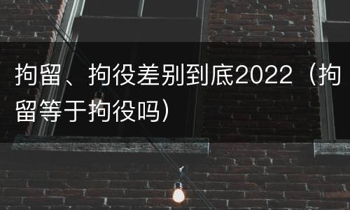 拘留、拘役差别到底2022（拘留等于拘役吗）