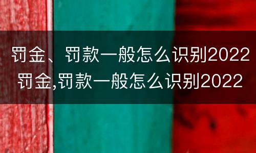 罚金、罚款一般怎么识别2022 罚金,罚款一般怎么识别2022款