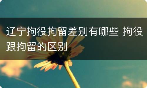 辽宁拘役拘留差别有哪些 拘役跟拘留的区别