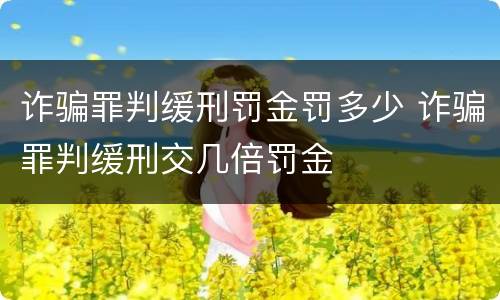 诈骗罪判缓刑罚金罚多少 诈骗罪判缓刑交几倍罚金