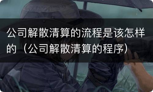 公司解散清算的流程是该怎样的（公司解散清算的程序）