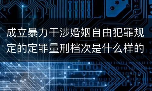 成立暴力干涉婚姻自由犯罪规定的定罪量刑档次是什么样的