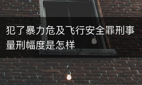 犯了暴力危及飞行安全罪刑事量刑幅度是怎样