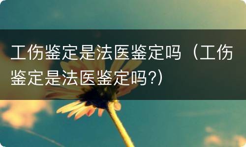 工伤鉴定是法医鉴定吗（工伤鉴定是法医鉴定吗?）
