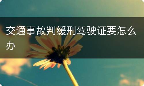 交通事故判缓刑驾驶证要怎么办