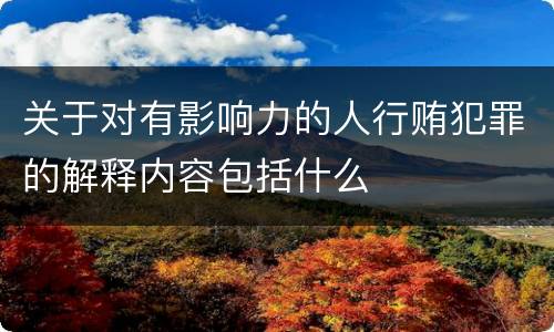 关于对有影响力的人行贿犯罪的解释内容包括什么