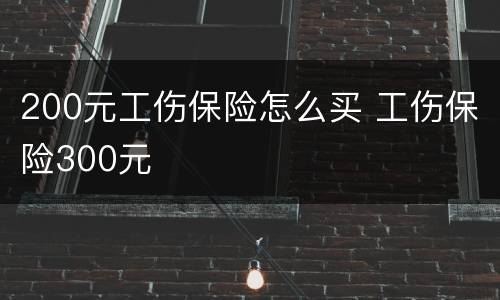200元工伤保险怎么买 工伤保险300元