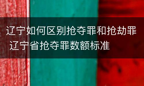 辽宁如何区别抢夺罪和抢劫罪 辽宁省抢夺罪数额标准