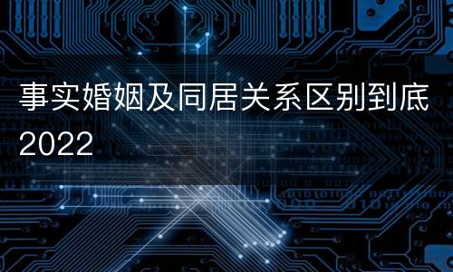 事实婚姻及同居关系区别到底2022